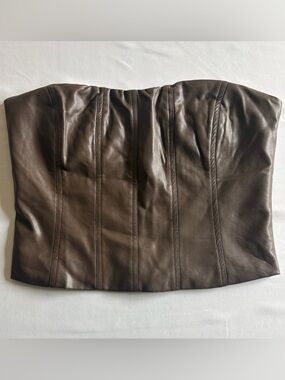 Salty Faux Leather Corset Top